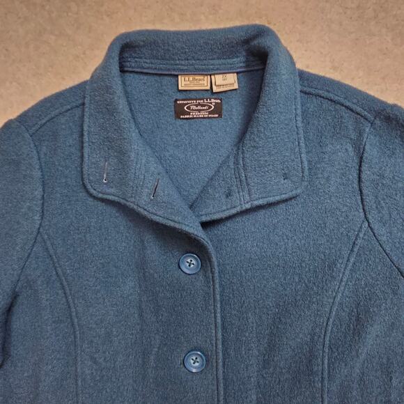 LL Bean Women's 2X Bellandi 100% Boiled Wool Coat Jacket Blue 271134 - Picture 6 of 16